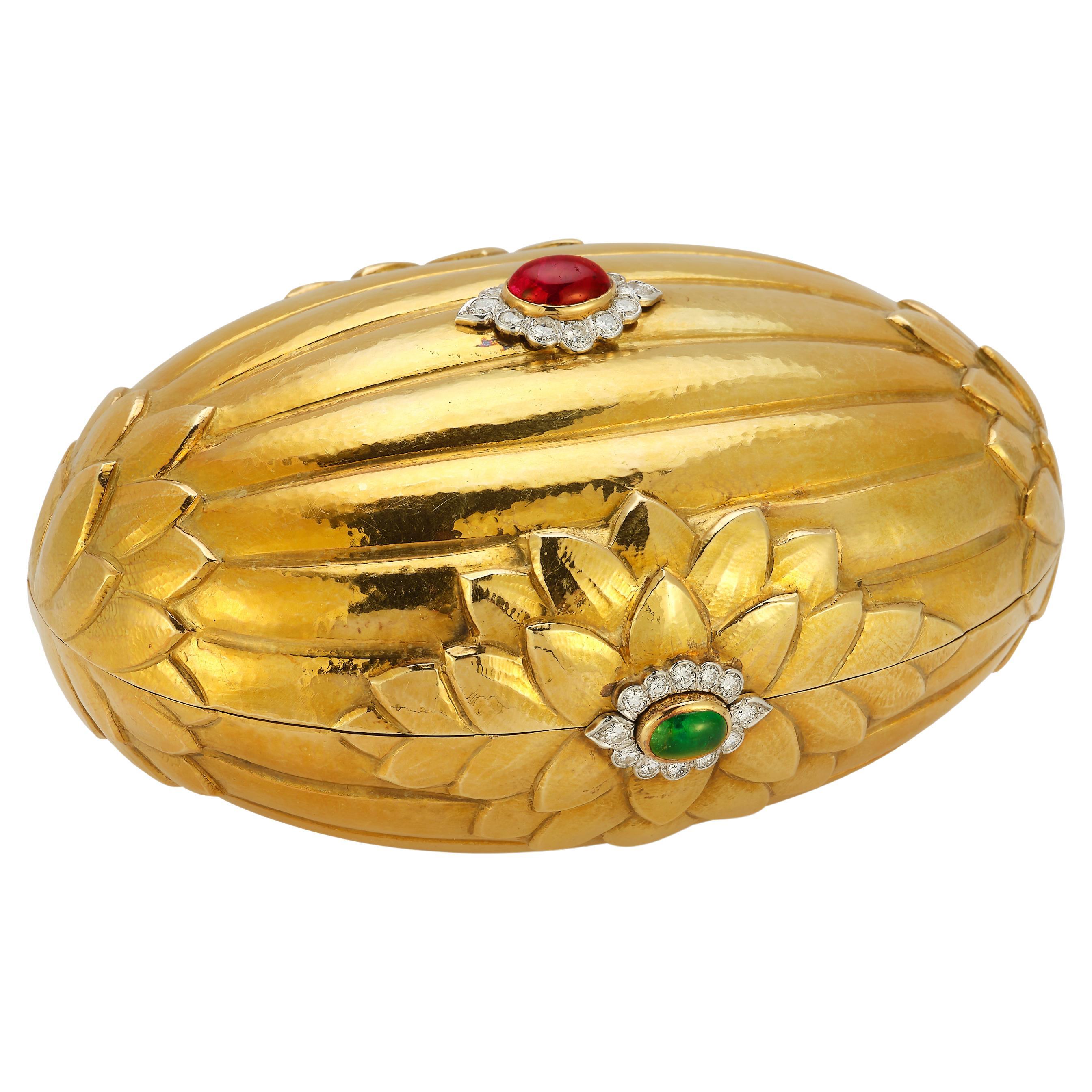 French Woven Gold Clutch at 1stDibs