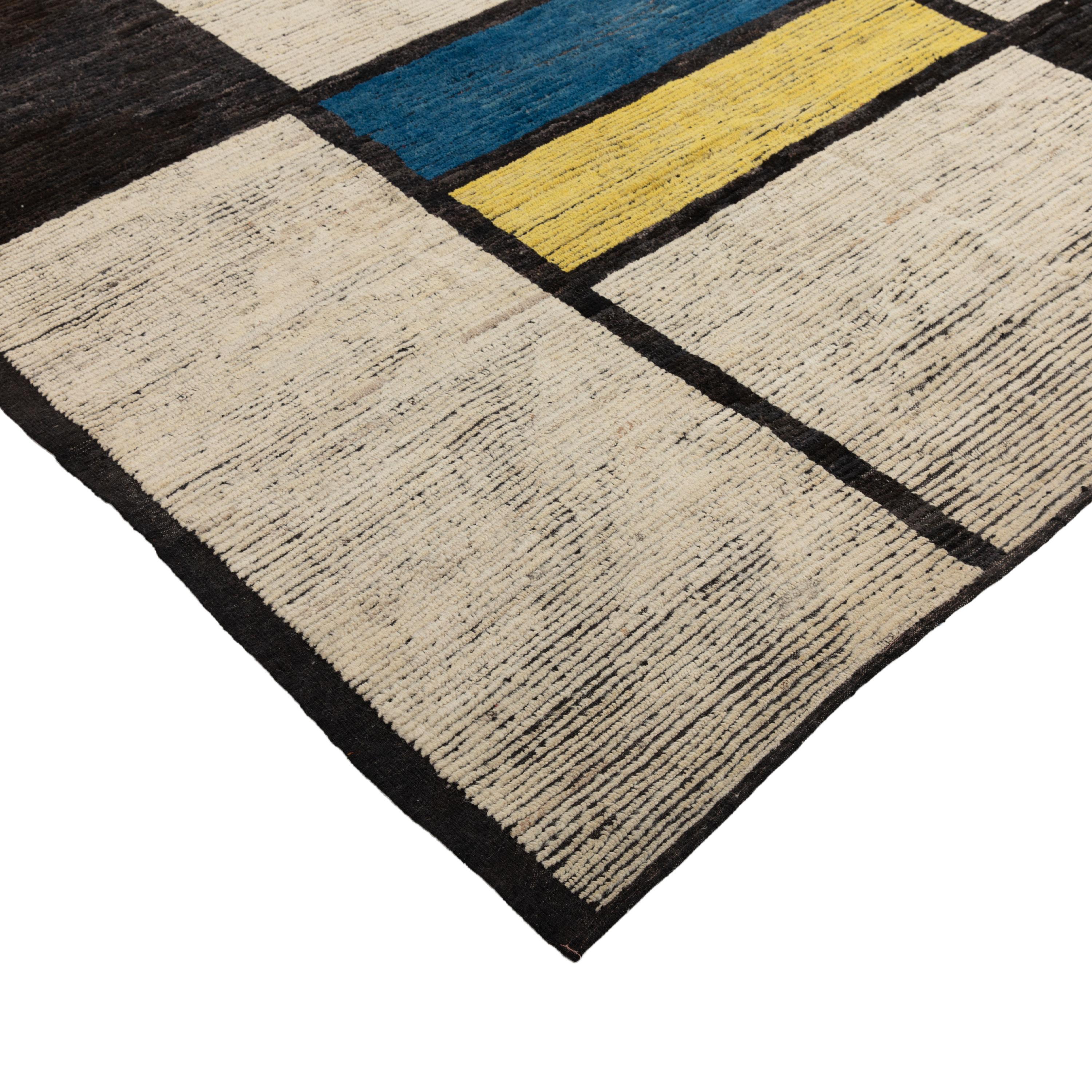 Mid-Century Modern abc carpet Mutlicolored Zameen Transitional Wool Rug- 12'4