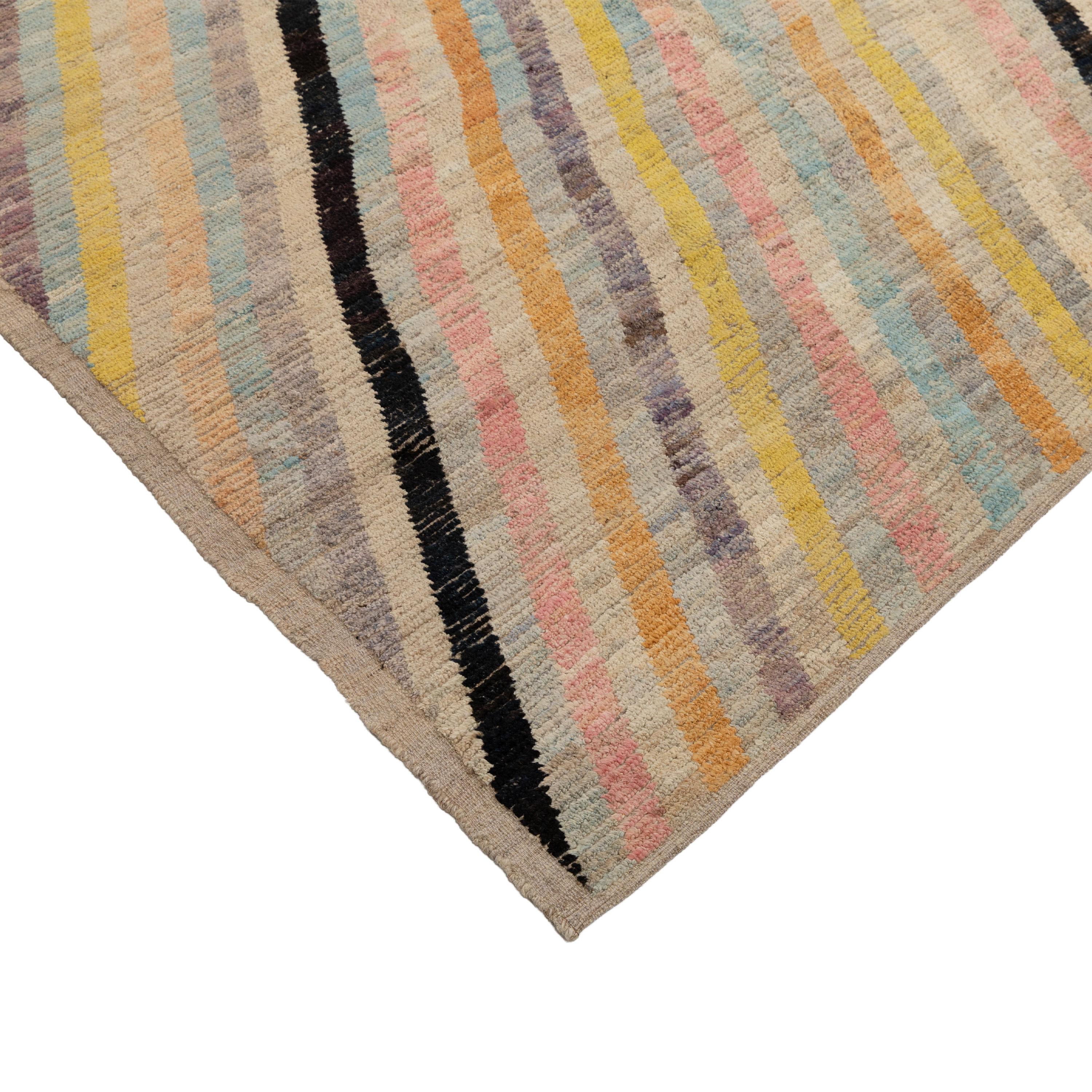 Mid-Century Modern abc carpet Mutlicolored Zameen Transitional Wool Rug- 14' x 17'6