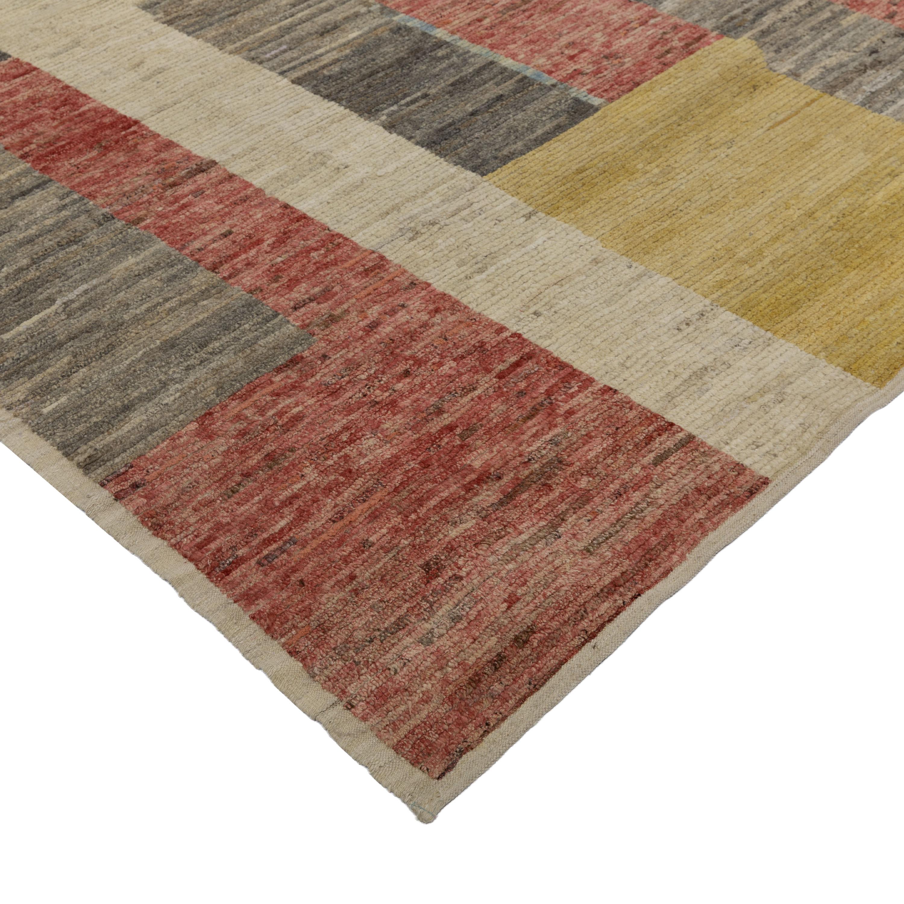 Mid-Century Modern abc carpet Mutlicolored Zameen Transitional Wool Rug- 9'2