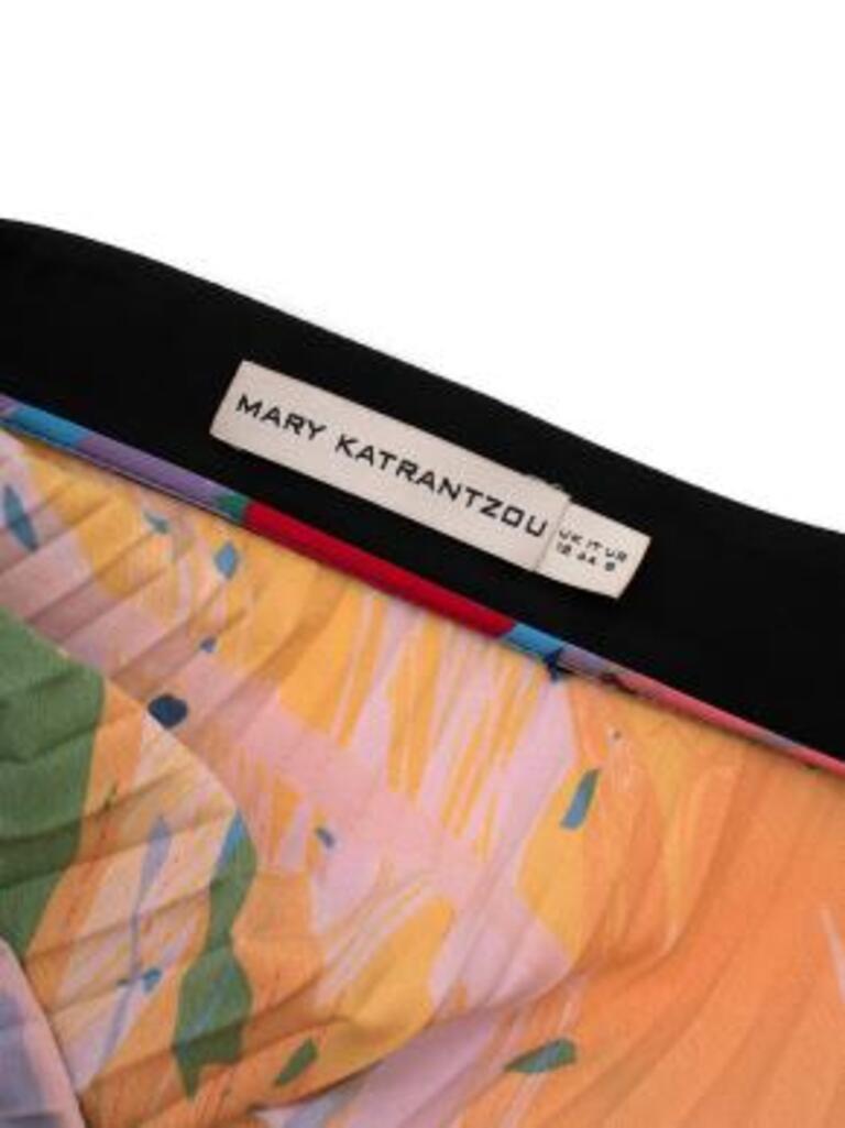mutlicolour paint splatter plisse skirt In Good Condition For Sale In London, GB