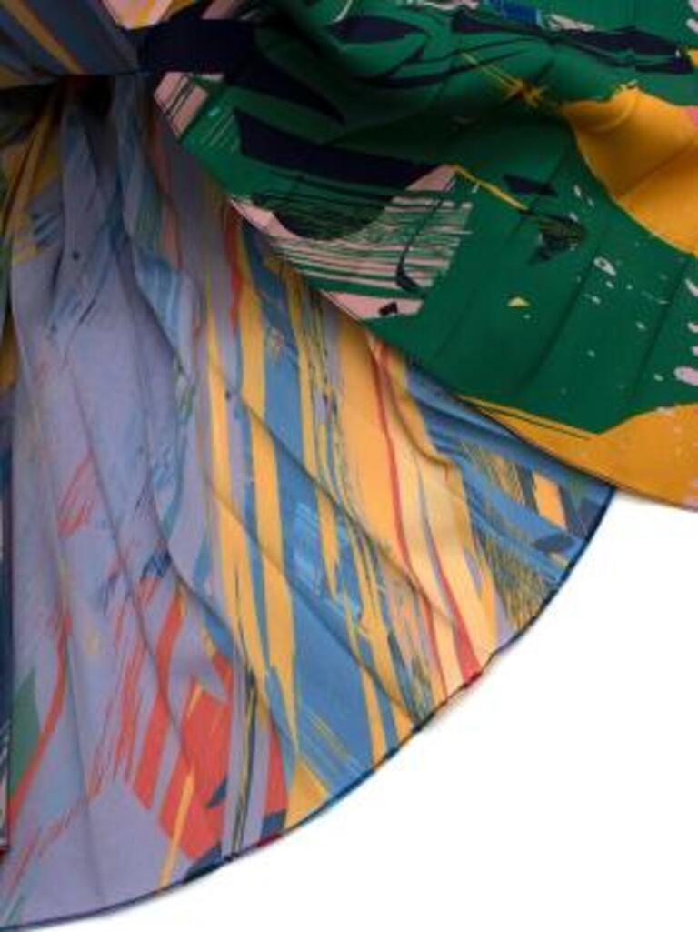 mutlicolour paint splatter plisse skirt For Sale 1