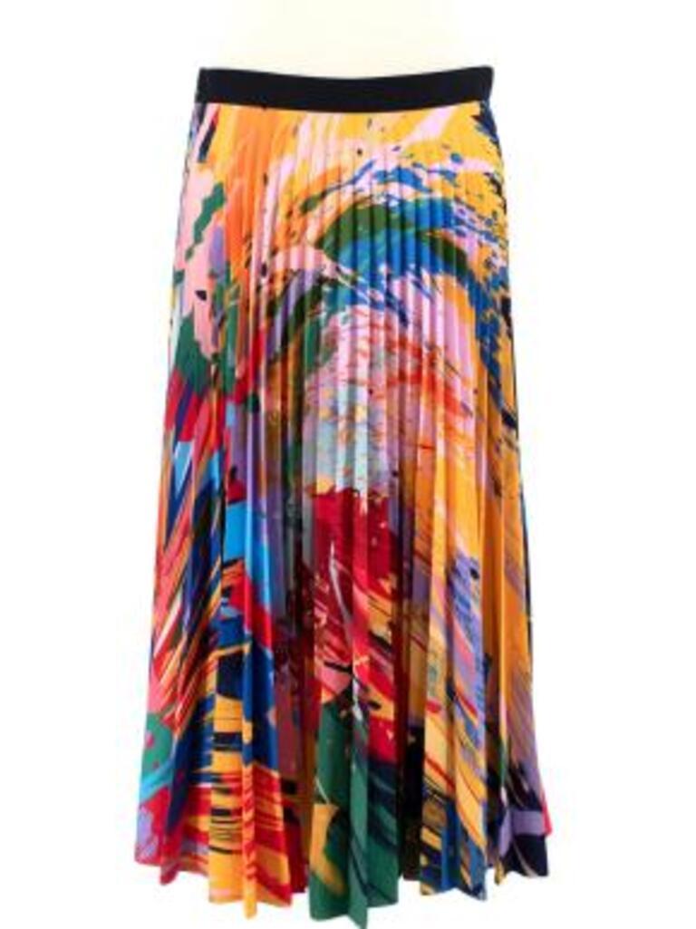 mutlicolour paint splatter plisse skirt For Sale 2