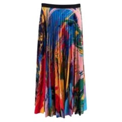 mutlicolour paint splatter plisse skirt