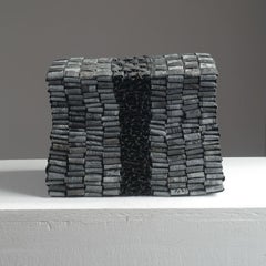 Charcoal, contemporary paper sculpture by Mutsumi Iwasaki 