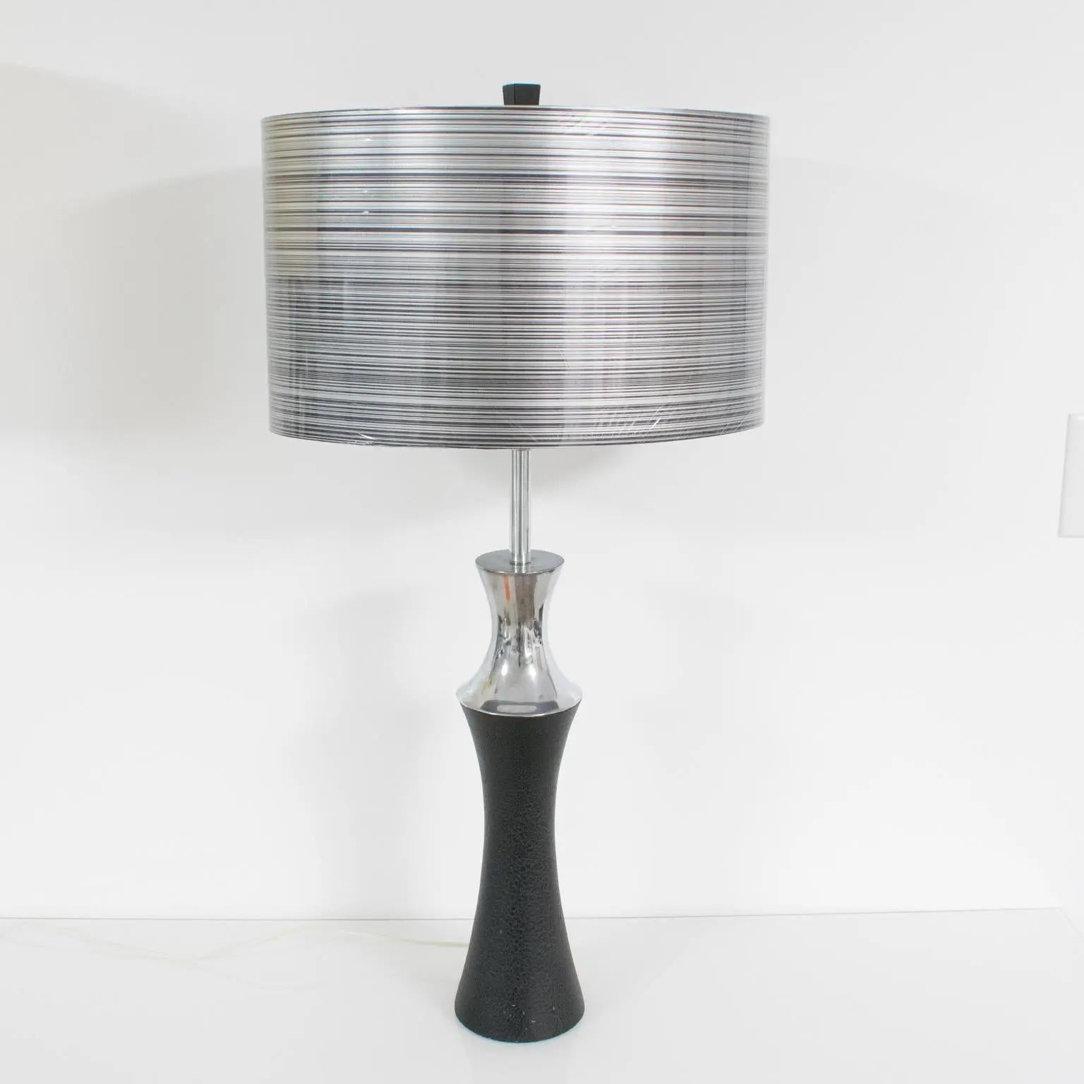 Metal Mutual Sunset Aluminum Table Lamp, a pair, 1960s For Sale