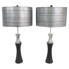 Mutual Sunset Aluminum Table Lamp, a pair, 1960s