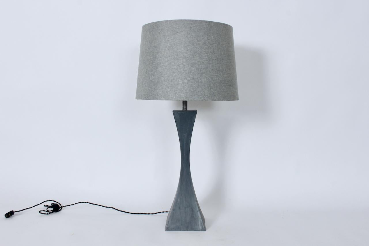 Mutual Sunset Lamp Co. Double Splayed Grey Cast Aluminum Table Lamp For Sale 9