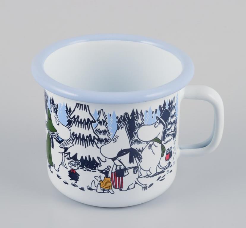 Muurla, Finlandia. Tres tazas esmaltadas con motivos de las historias de los Moomin Esmaltado en venta