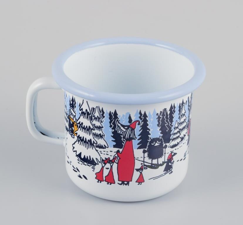 Muurla, Finlandia. Tres tazas esmaltadas con motivos de las historias de los Moomin en Excelente estado para la venta en Copenhagen, DK