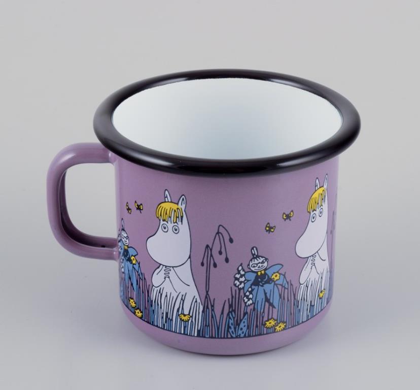 Muurla, Finlandia. Tres tazas esmaltadas con motivos de las historias de los Moomin Metal en venta