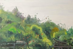 Paesaggio di Muzhou Yu Olio originale su tela "Una vista dell'Academy of Fine Arts".