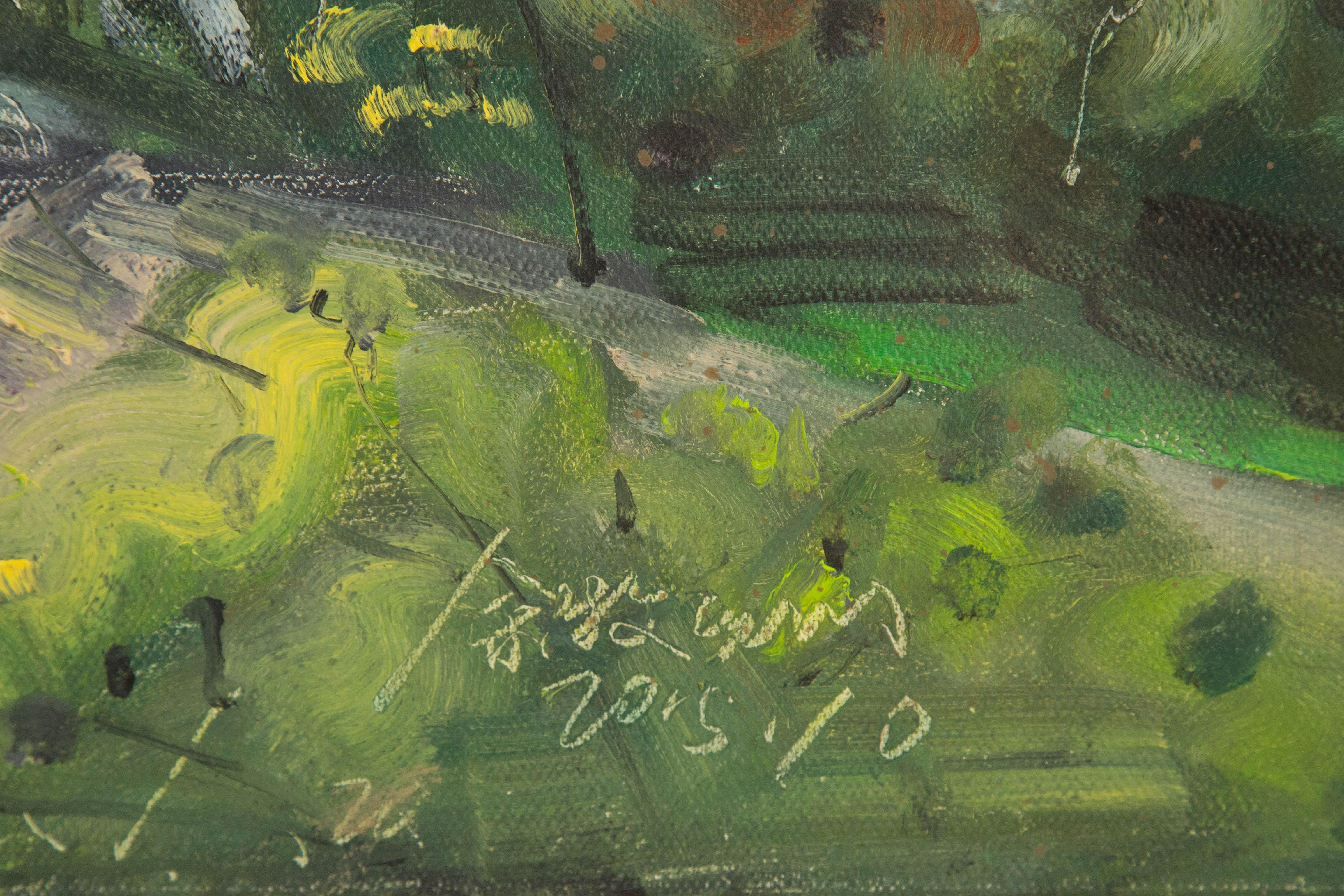 Muzhou Yu Landscape Original Oil On Canvas 