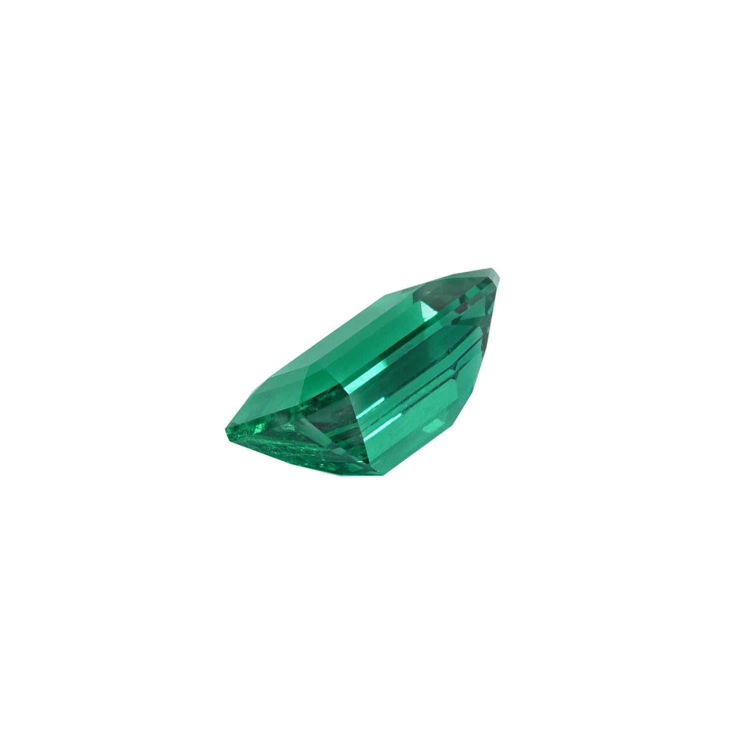 Contemporary Muzo Colombia No Oil Emerald Ring Gem 2.10 Carat Emerald Cut Loose Gemstone