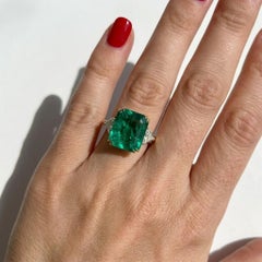 MUZO Colombian Emerald and Diamond Ring – 7.72 Carat GRS Certified