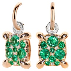 Muzo Colombian Emerald Diamond Charm Drop earrings