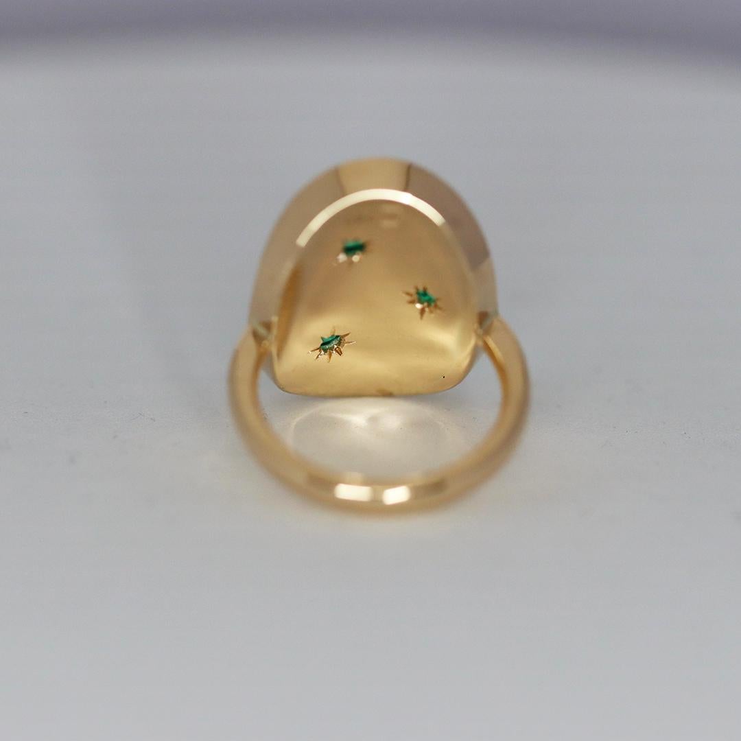 Women's Muzo Emerald Alexandrite Mosaic Pave Ring For Sale