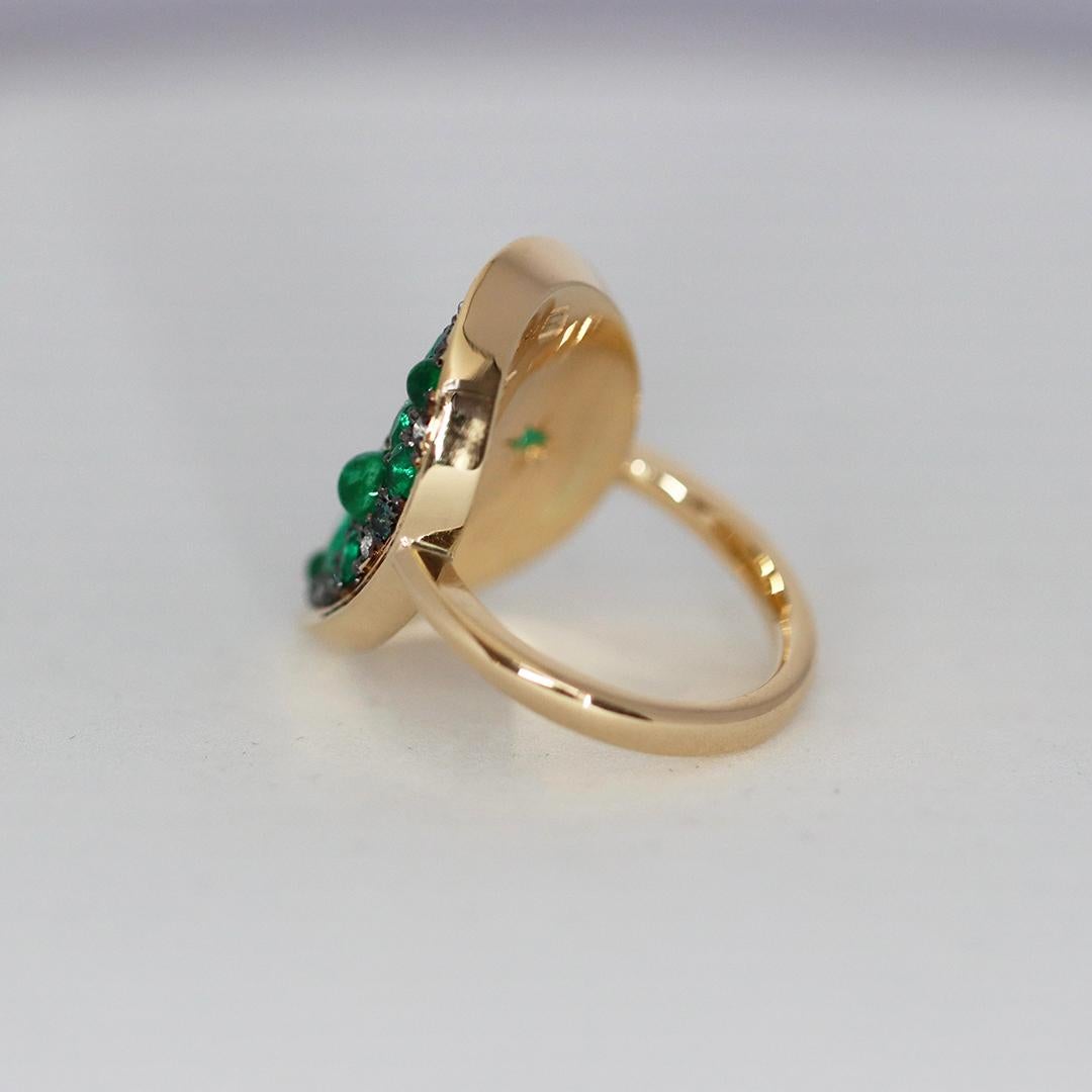 Muzo Emerald Alexandrite Mosaic Pave Ring For Sale 1
