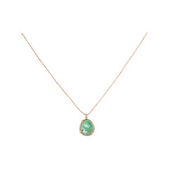 Muzo Emerald Colombia Emerald 18 Karat Pink Gold Pendant Necklace