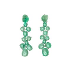 Muzo Emerald Colombia Emerald 18 Karat White Gold Chandelier Earrings