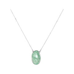 Muzo Emerald Colombia Emerald 18K White Gold Drop Necklace