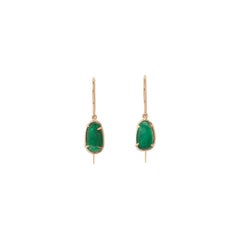 Muzo Emerald Colombia Emerald 18K Yellow Gold Classic Drop Earrings