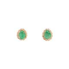Muzo Emerald Colombia Emerald 18 Karat Yellow Gold Earrings