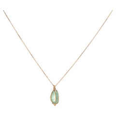 Muzo Emerald Colombia Emerald 18K Pink Gold drop Necklace