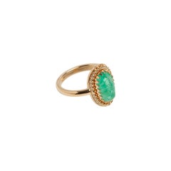 Muzo Emerald Colombia Emerald 18K Yellow Gold Cocktail Ring