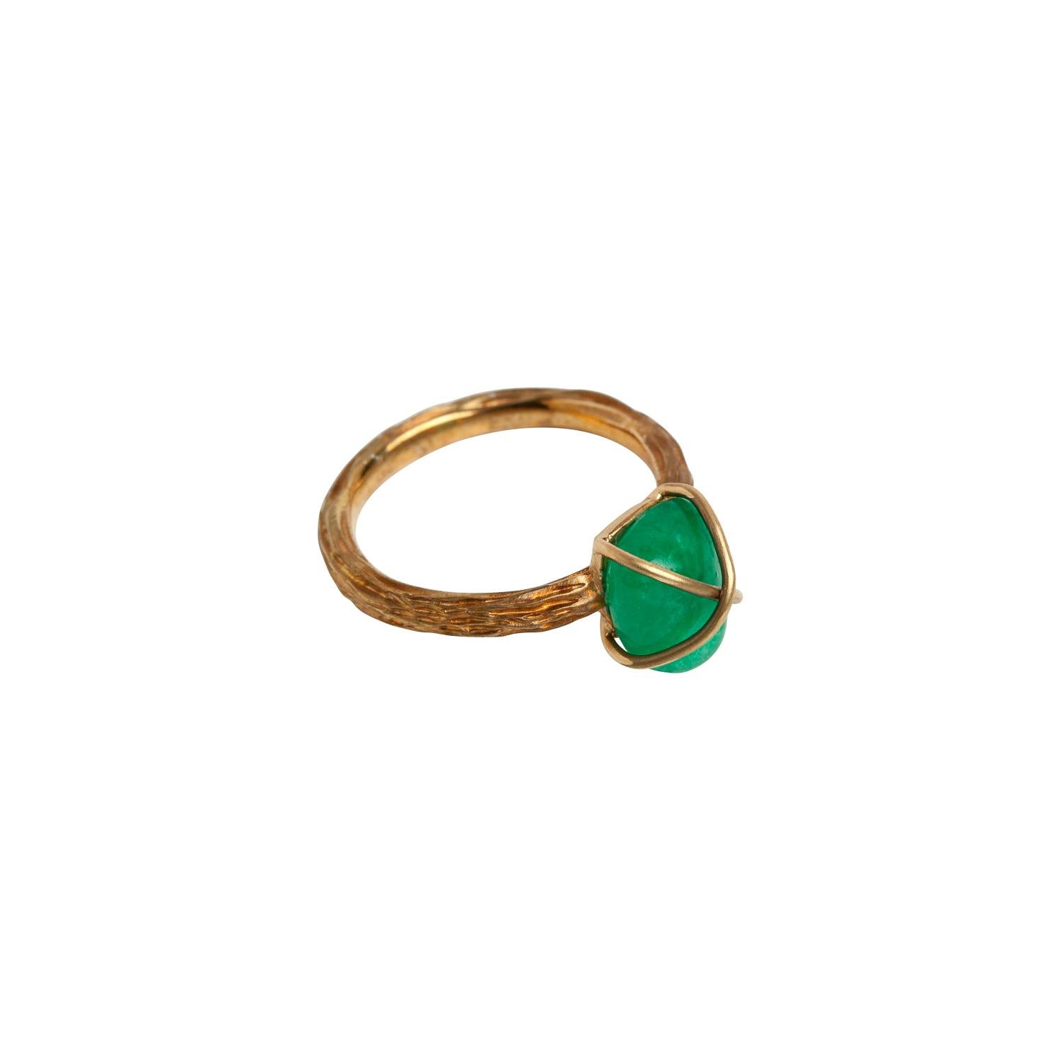 Muzo Emerald Colombia Emerald 18K Yellow Gold Ring