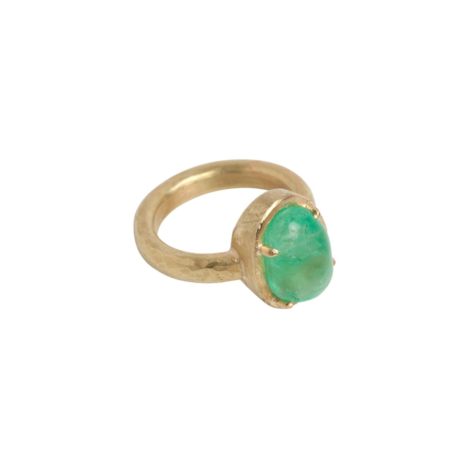 Muzo Emerald Colombia Emerald 18K Yellow Gold Cocktail Ring