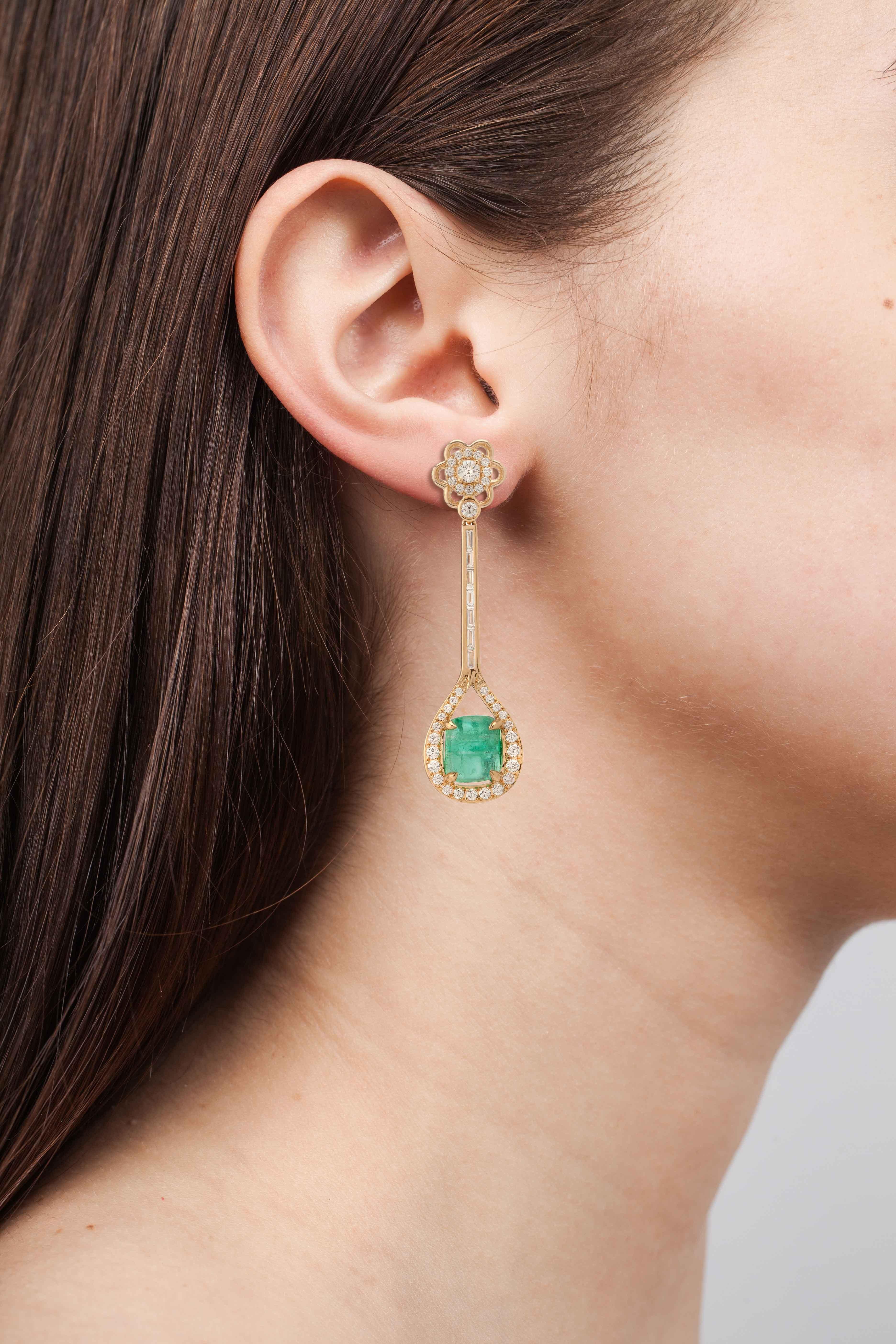 Muzo Emerald Colombia Heritage Verity Earrings set with 13.41 carats Emerald

Verity is a tribute to the trade between the Spaniards and Indian Maharajahs, two unique cultures that share a passion for gilded treasures and precious emerald gemstones.