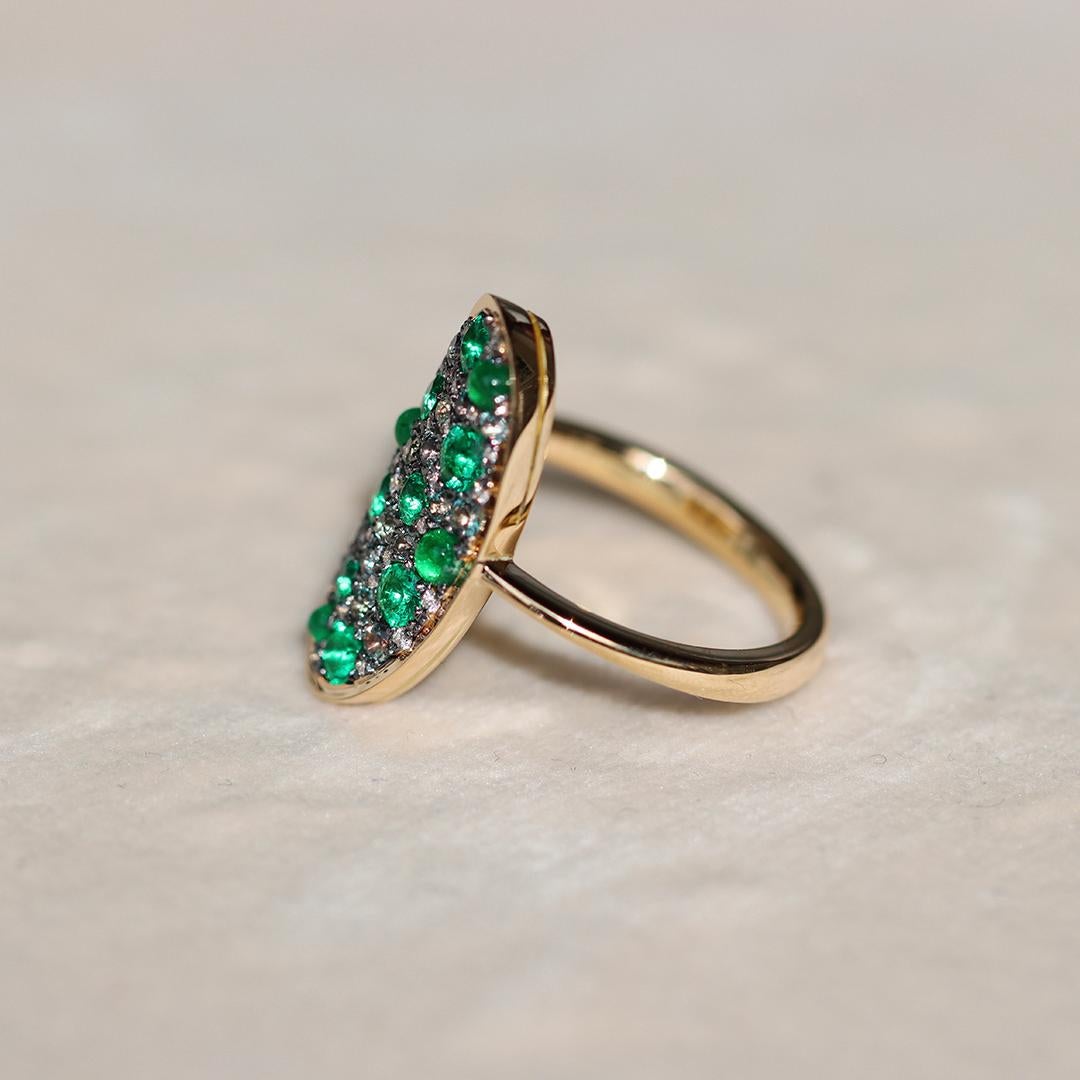 Muzo Emerald Colourchanging Alexandrite Diamond Pave Ring For Sale 2