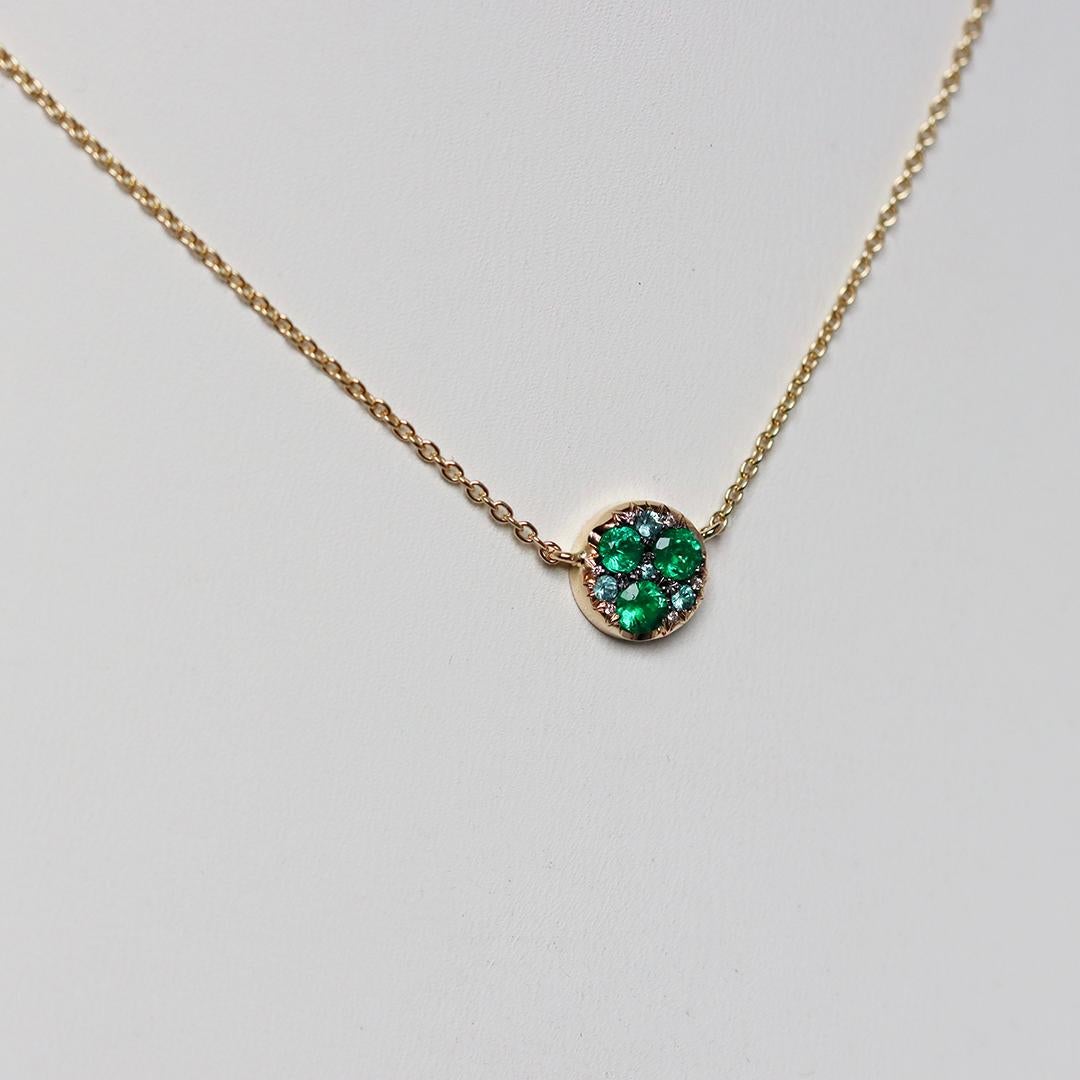 Donna Collana con ciondolo Muzo Emerald Paraiba Tourmaline Pave in vendita
