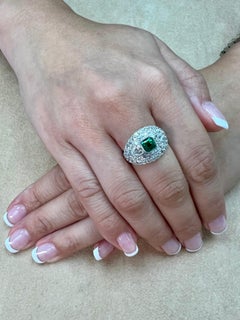 Muzo Green Emerald & Diamond Ring, Vivid Green and Transparent