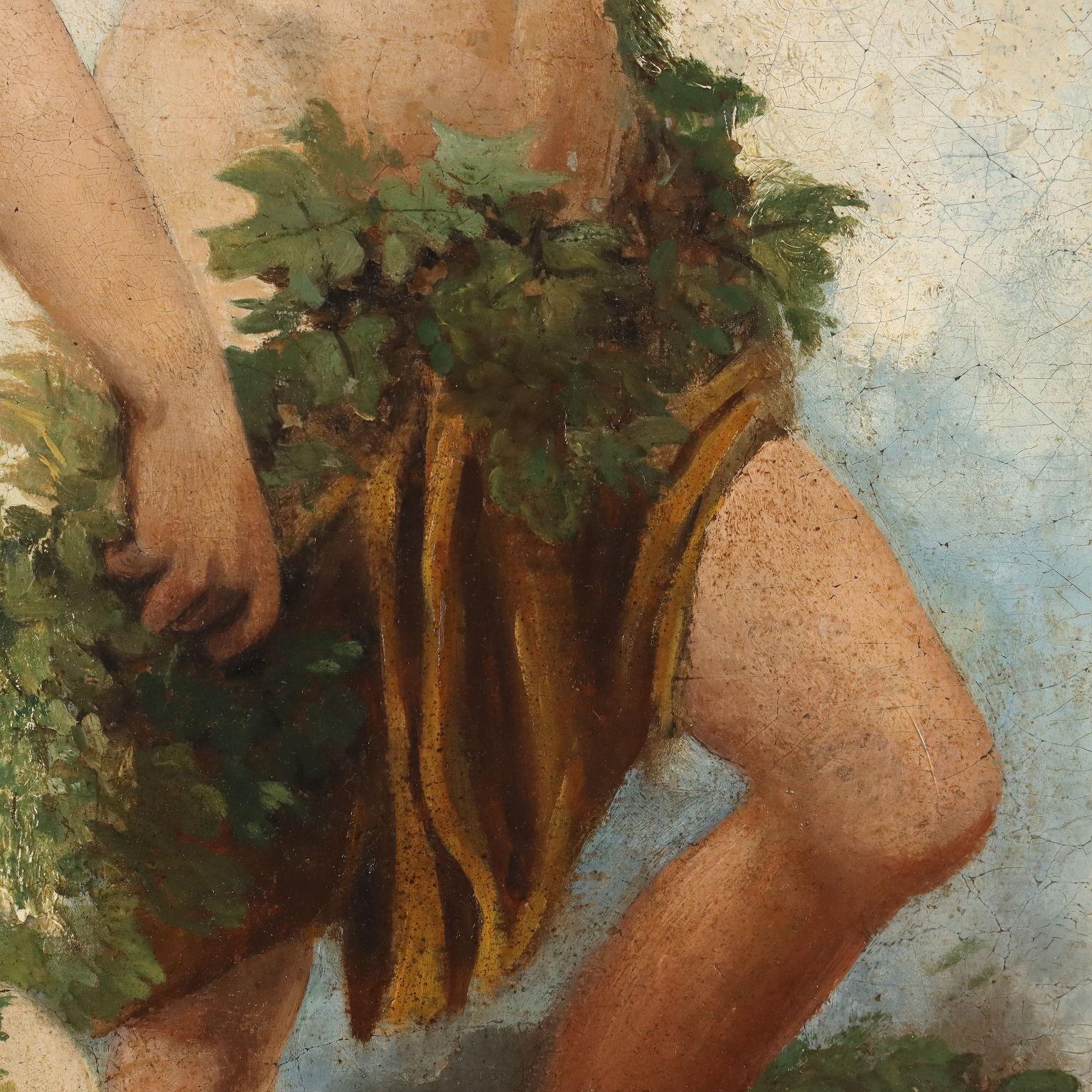 Ritratto Bacco Ebbro, Olio Su Tela, XIX secolo in vendita 1
