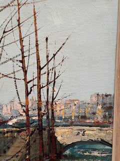 20th century Impressionist City scene of Paris from the Seine