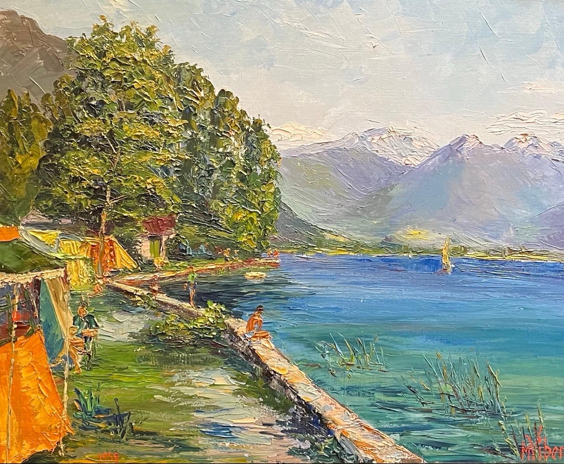 "Am See" von M.Vibert - Öl auf Leinwand - 46x56 cm