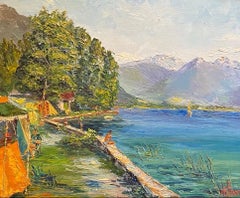 "Am See" von M.Vibert - Öl auf Leinwand - 46x56 cm