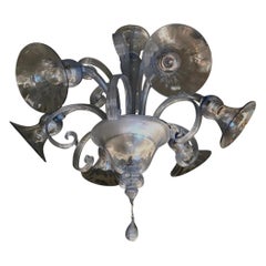 MVM Cappellin Chandelier Murano Glass Metal 1930 Italy