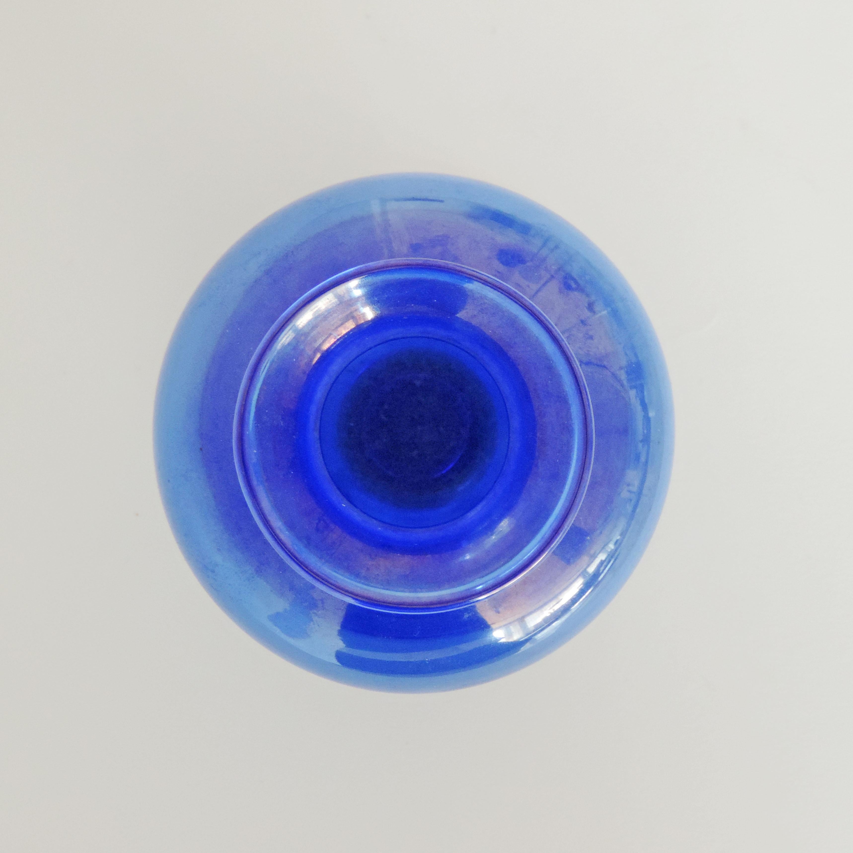 Vase M.V.M Cappellin en verre de Murano modèle n° 5383 en bleu, Italie, années 1920 Excellent état - En vente à Milan, IT