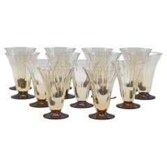 MVM Cappellin Set di 12 Calici in Vetro di Murano Art Deco', Italia 1930s