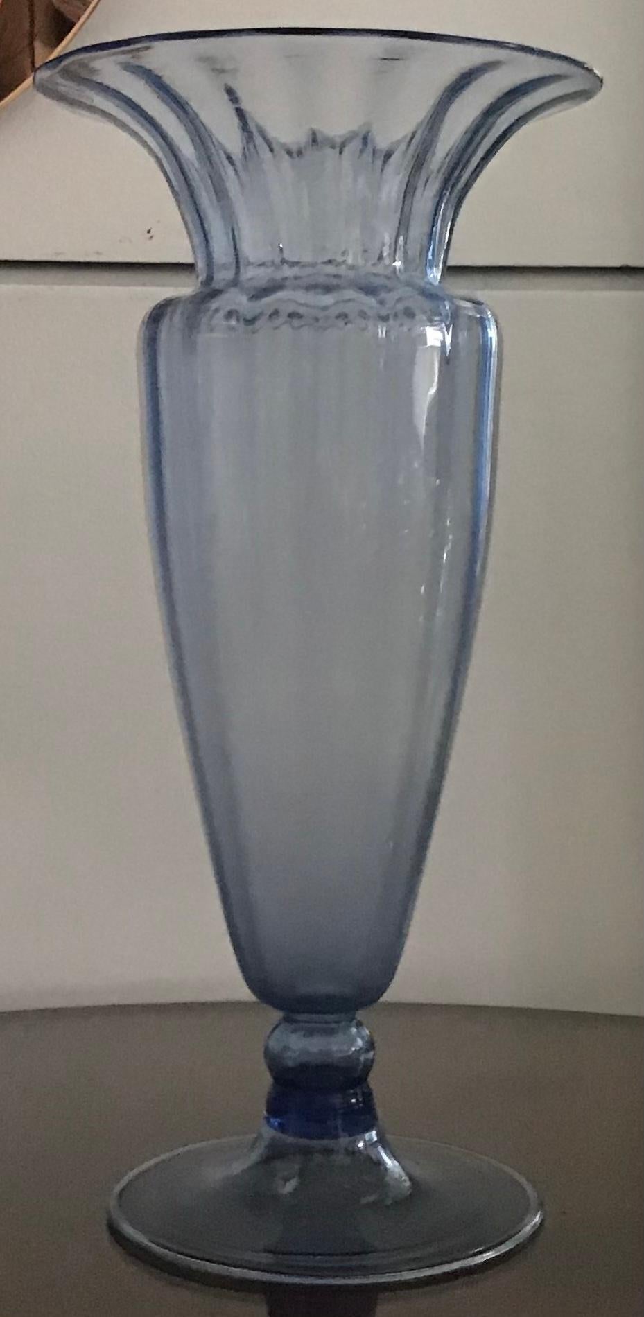 MVM Cappellin Vase Blu Murano Glass, 1925, Italy For Sale 3