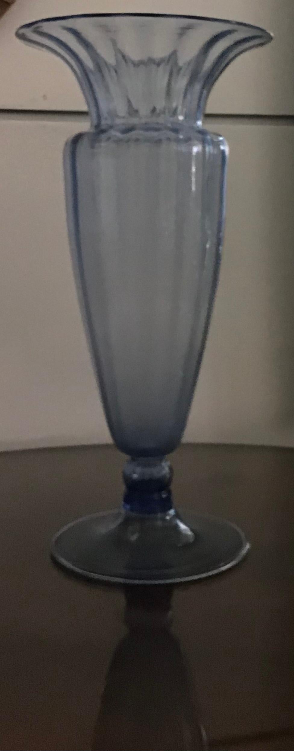 MVM Cappellin Vase Blu Murano Glass, 1925, Italy For Sale 4