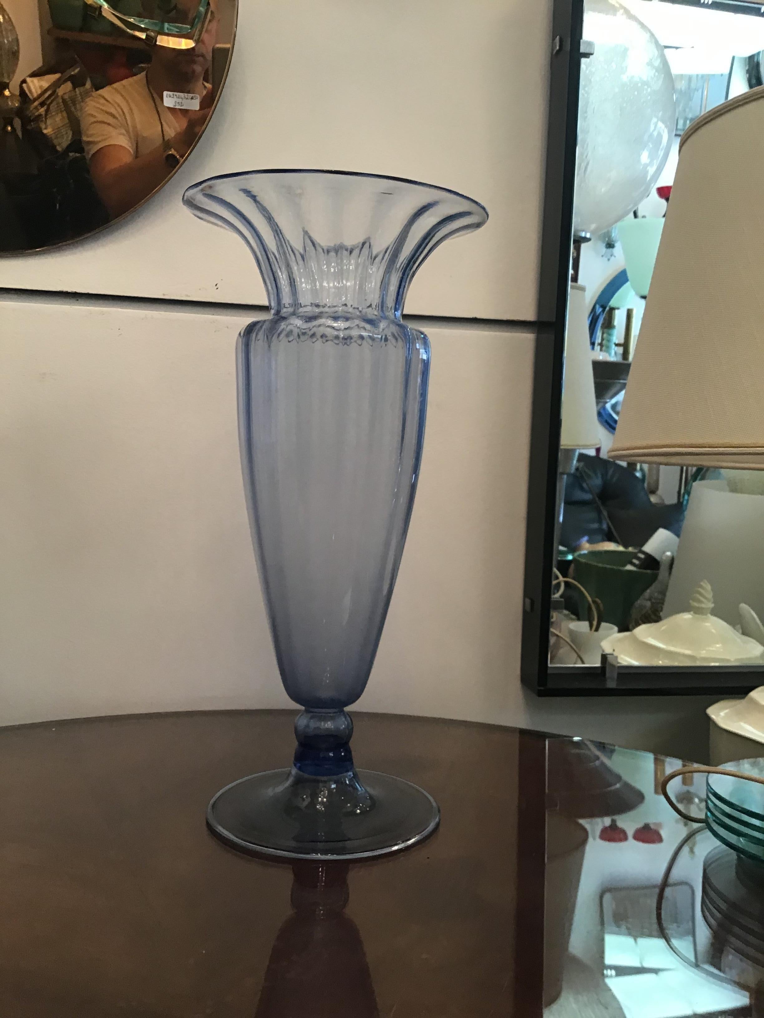 MVM Cappellin Vase Blu Murano Glass, 1925, Italy For Sale 6