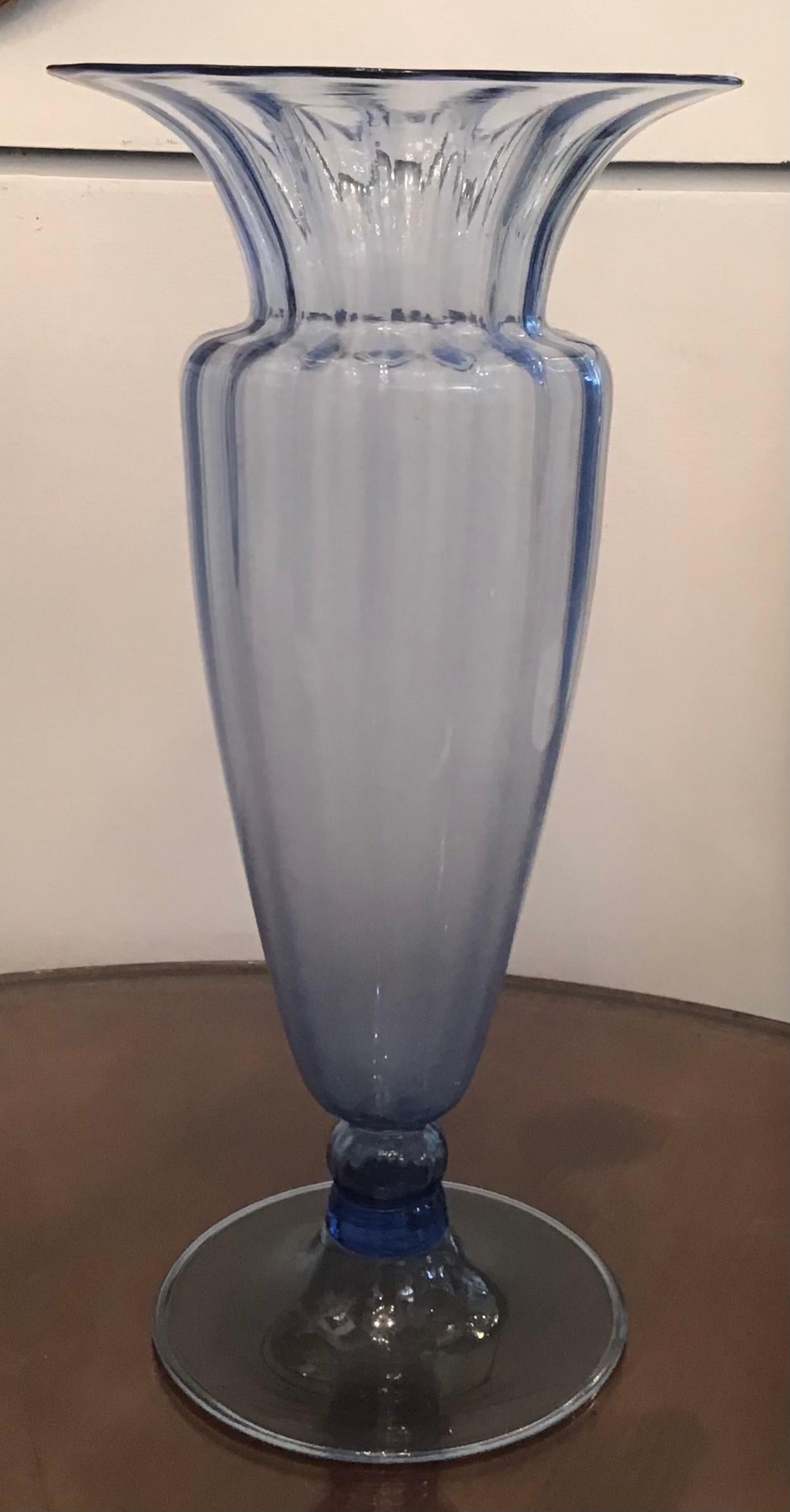 MVM Cappellin vase blu murano glass, 1925, Italy.