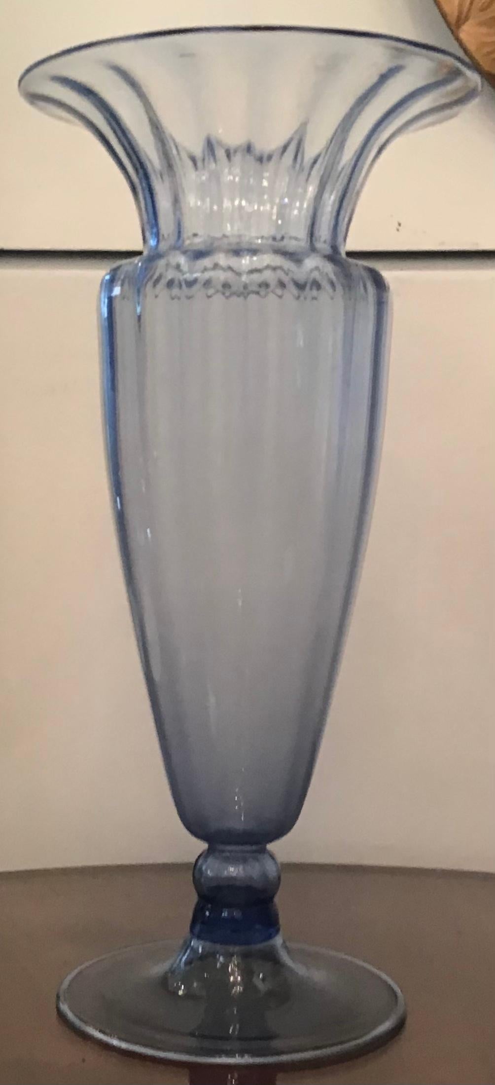 MVM Cappellin Vase Blu Murano Glass, 1925, Italy For Sale 2