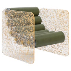 Mw02 Sessel im „Gold“-Design, handgefertigt in Frankreich, entworfen von Olivier Santini