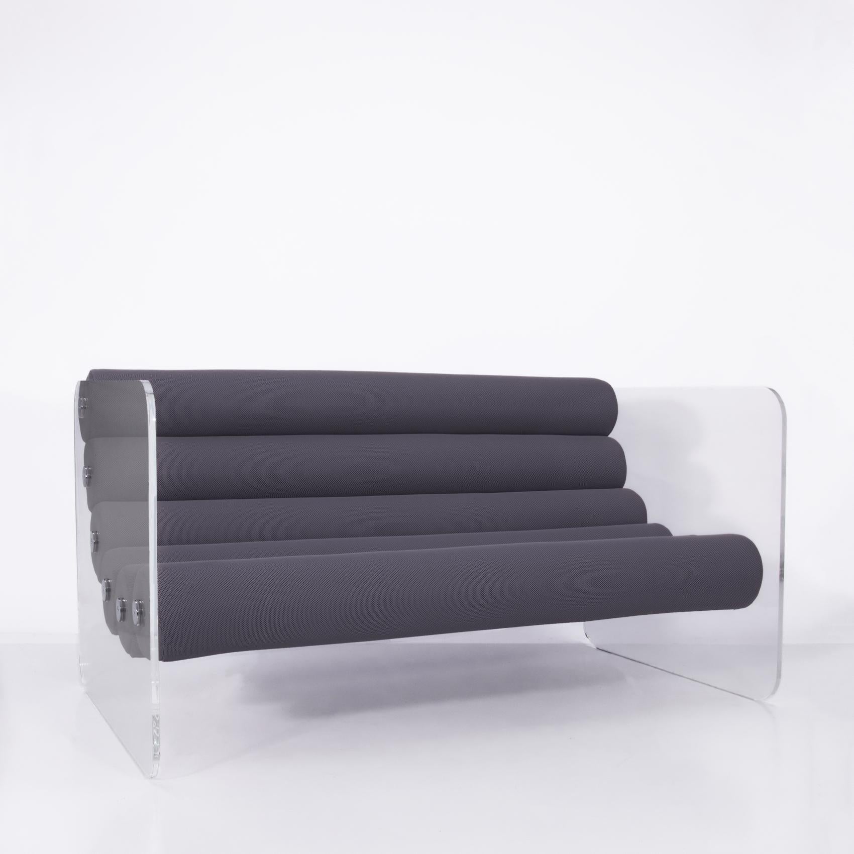 MW02 sofa in Bauhaus style With altuglass panels designed by Olivier Santini. For Sale 5