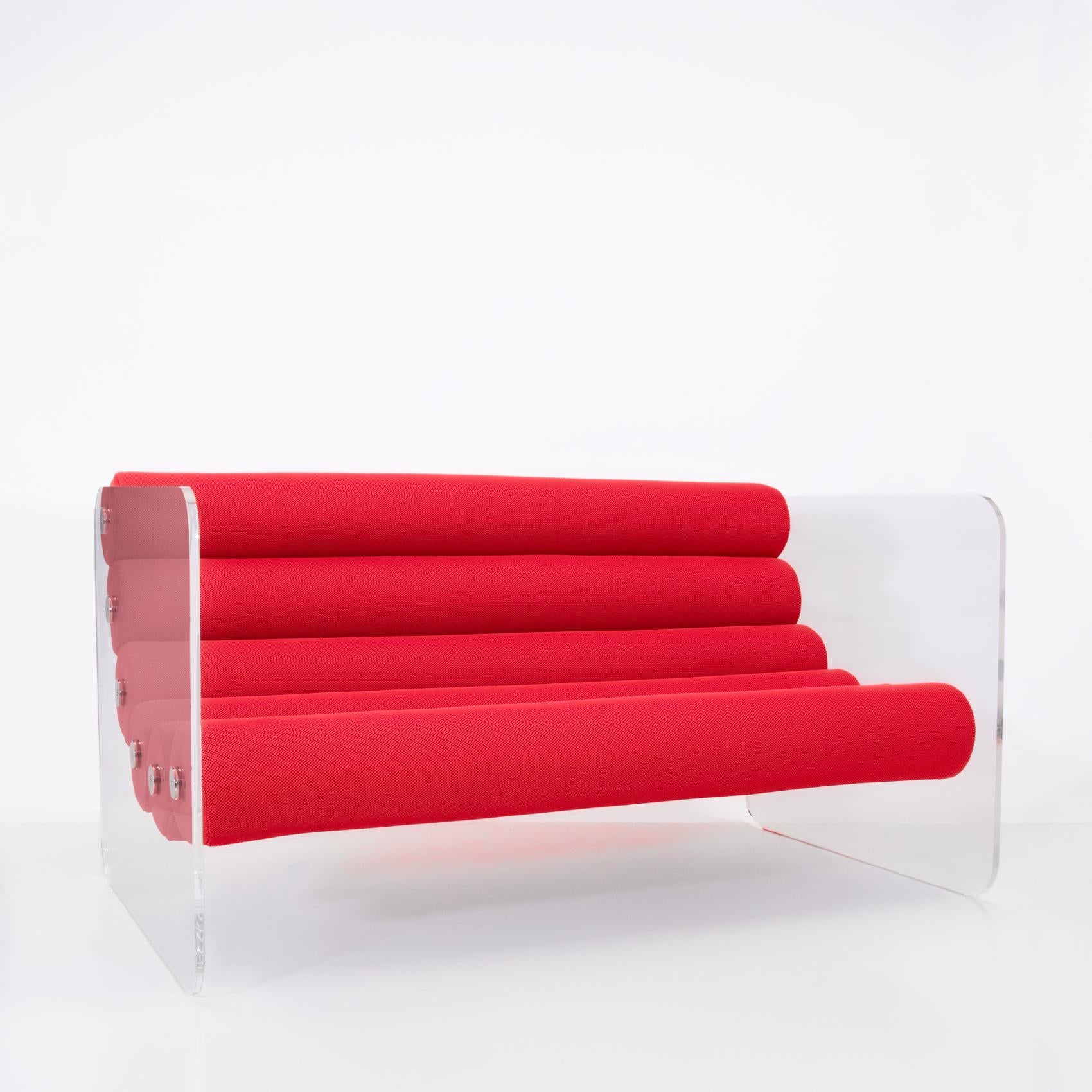 MW02 sofa in Bauhaus style With altuglass panels designed by Olivier Santini. For Sale 7